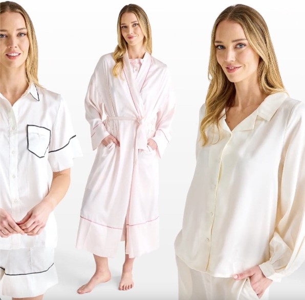 Image of women wearing pyjamas and a dressing gown from You Know Who's discount clothing store online