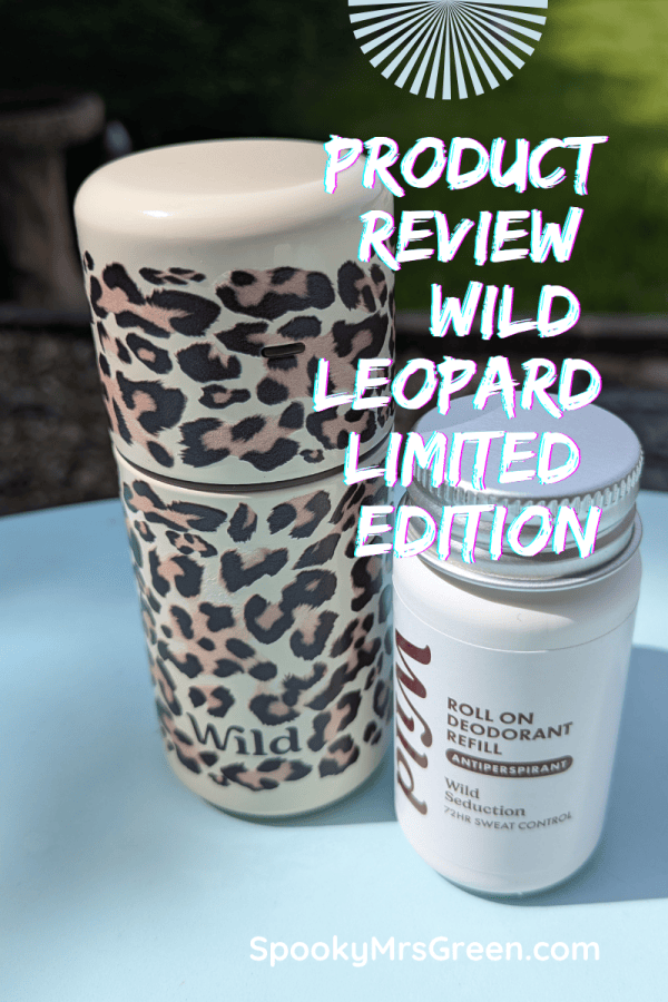 Image of Wild limited edition leopard print roll-on deodorant product review at SpookyMrsGreen dot com.
