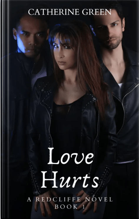 Image of book covers from the Redcliffe Novels paranormal menage series. MMF romance. Bisexual and gay romance. Gay werewolf romance. Paranormal author Catherine Green.