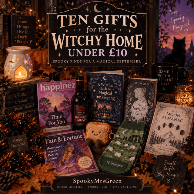 Cosy Witchy Gifts Under Ten pounds at SpookyMrsGreen dot com spooky family lifestyle blog